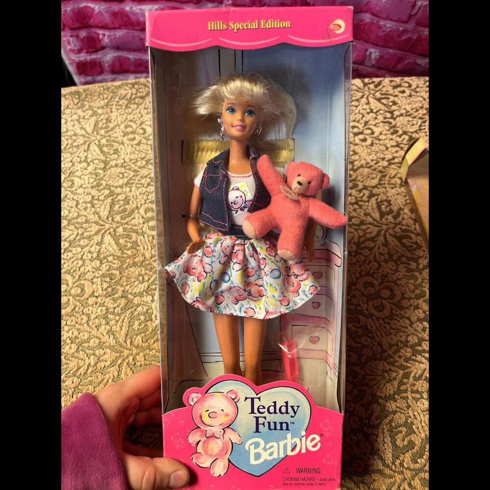TEDDY FUN BARBIE DOLL & BEAR-1996-HILLS‎ DEPARTMENT STORE SPECIAL EDITION NRFB